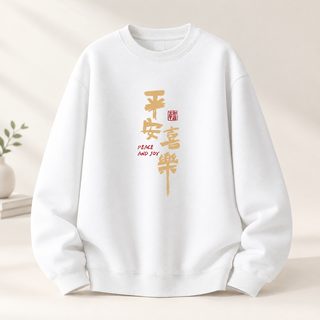 남녀공용 헤비웨이트 오버핏 프린트 맨투맨 기모·일반 라운드넥 긴팔 겨울