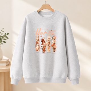 화면 중량 맨투맨 커플 루즈한 외투 안에 라운드 칼라 무모 커버 머리 백합