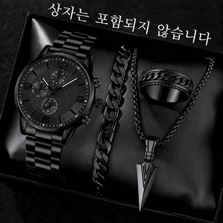 남성용 멀티 다이얼 쿼츠 손목시계 캐주얼 원형 아날로그 시계
