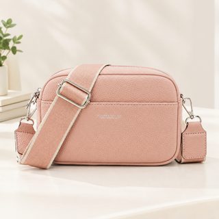 여성용 리치무늬 PU 사각 크로스백 숄더백