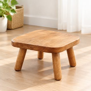 원목 미니 스툴 28×28×16cm 적층식 거실 현관 신발장 화분 받침 낮은 의자