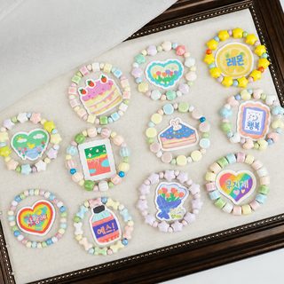 경덕진 도자기 손꼬치 채색 도자기 구슬 팔찌 여성 문예 마카롱 색계 노점