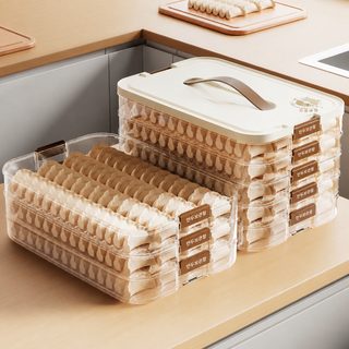 냉동 만두 보관용기 다층 뚜껑형 식품용 플라스틱 냉장고 정리함