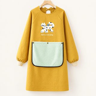 손닦이 타월 고양이 주방 앞치마 방수 긴팔 크로스형