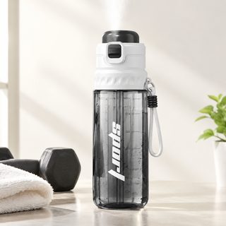 750ml 미스트 분사 빨대 스포츠 물병 휴대용 스트랩