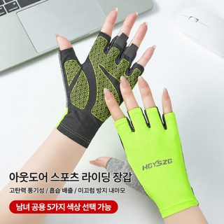 여름 남성 자전거 반장갑 통기성 자외선 차단 미끄럼 방지 라이딩 낚시 배