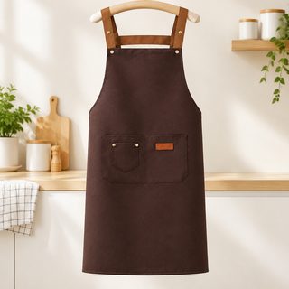 카페 주방 작업용 발수 캔버스 앞치마 포켓형