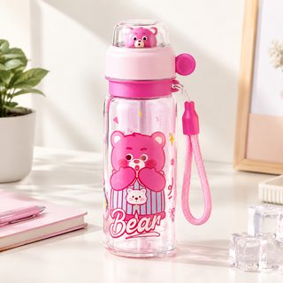 휴대용 PC 빨대 물병 500ml 800ml 누수 방지 차망 물컵