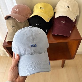 한국계 웃는 얼굴 작은 표지 야구모 학생 오리털모자 심플하고 캐주얼한 남