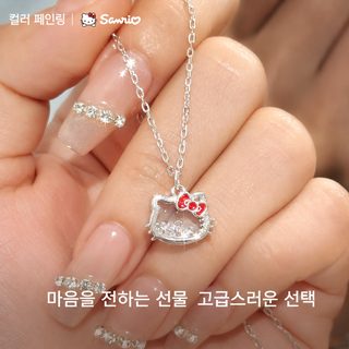 정항 삼려구 HelloKitty 실버 목걸이 여자 달콤 쿨 소중 디자인 케이티 고양이 여자친구 생일 선물