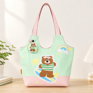 귀여운 캐릭터 생활방수 토트백 학생 학원 보조가방