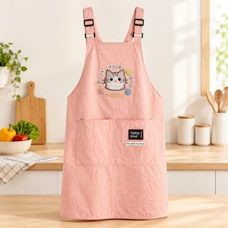 고양이 주방 앞치마 생활방수 어깨끈 조절 포켓