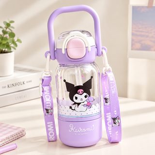 캐릭터 트라이탄 빨대 물병 590ml 휴대용 손잡이 물통