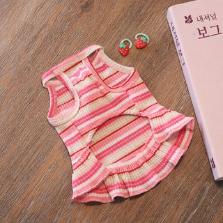 여름 얇은 강아지 옷 소형견 비숑 테디 탱크톱 치마 요크셔 공주 치마 봄옷
