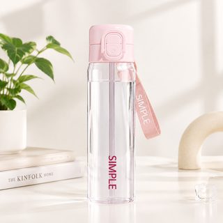550ml PC 빨대 물병 원터치 뚜껑 휴대용 물통