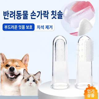 강아지 칫솔 실리콘 손가락 칫솔 부드러운 모 반려견 고양이 구강 치아 세