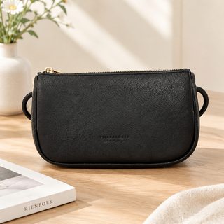 여성용 PU 엠보 미디엄 크로스백 지퍼 데일리백