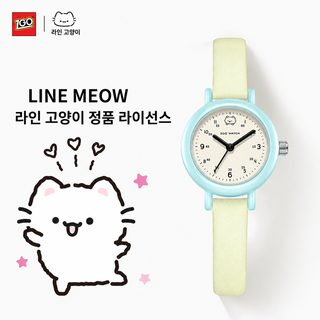 정항 여성용 고양이 라인 가죽 손목시계 학생 패션 아날로그 쿼츠시계 생일