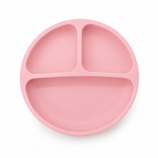유아 실리콘 흡착식판 원형 3구 이유식 접시
