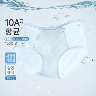 여성 아이스실크 삼각팬티 10A급 항균 순면 안감 연장형 통기성 중간허리 고