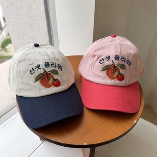한국판 맞춤 알파벳 과일 자수 처마 야구 모자 여자 여름 캐주얼 나들이 차양 오리 혀 모자