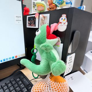못난이 귀여운 도마뱀 인형 키링 혀 내민 자석 봉제인형 가방 장식 PP솜 인
