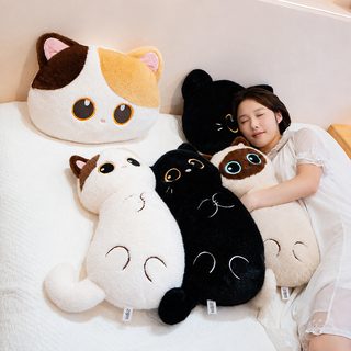 귀여운 삼화 고양이 쿠션 모직 장난감 잠자기 긴 인형 인형 쿠션 어린이 생