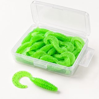 민물 루어낚시 컬리테일 그럽 소프트웜 20개입 케이스 세트