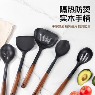 실리콘 주방 조리도구 세트 원목손잡이 뒤집개 국자 볶음스푼