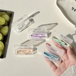 콘택트렌즈 착용 도구 일체형 보관 케이스 소형 실리콘 렌즈 집게 핀셋