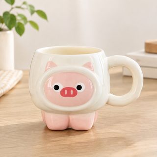 귀여운 동물 캐릭터 도자기 머그컵 350ml