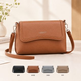 여성 PU 플랩 크로스백 수납 포켓 데일리 숄더백