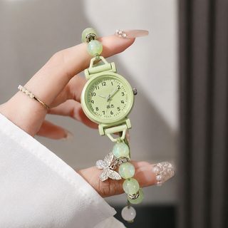 나비 비즈 팔찌 시계 여성용 쿼츠 손목시계 학생 데일리 액세서리