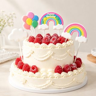 무지개 케이크 토퍼 어린이 생일 파티 케이크 장식