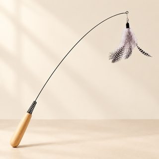 고양이 깃털 낚싯대 장난감 긴 와이어 교체형 리필
