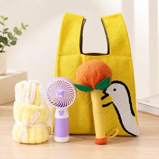 어린이 니트 가방 핸드백 오리 피규어 쑥 망치 수건 아이디어 선물 어린이