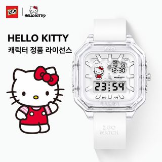 헬로키티 산리오 정품 콜라보 학생 여성 전자손목시계 알람 스톱워치 30M 방