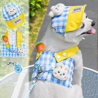 봄여름 애완동물 가슴 멜빵 견인줄 고양이 강아지 가슴 멜빵 고양이 옷 소