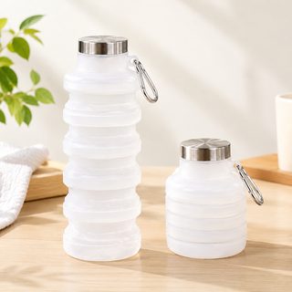 휴대용 접이식 실리콘 물병 500ml 등산 캠핑 운동용