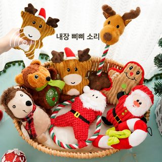 크리스마스 애완동물 장난감 아마존 폭발적인 모직 발성 내구성 이를 갈고