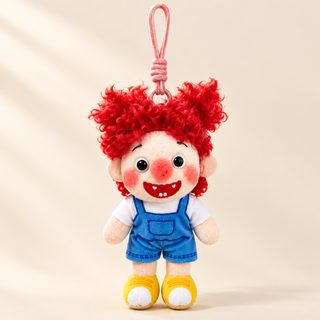 뽀글머리 소년 봉제인형 키링 가방 장식 약 16cm