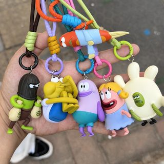 스폰지밥 비치버그 작은 어민 블라인드 상자 걸이 피규어 주변 못생긴 배낭