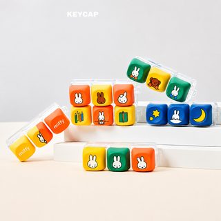 정품 초콜릿베어 Miffy 미피 토끼 키보드 키캡 스트레스 해소 키링 랜덤 블라
