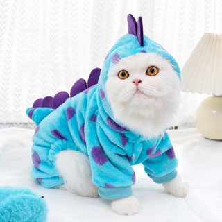 반려동물 옷 강아지 고양이 사족 플란넬 블루 몬스터 가을 겨울 코스튬 XS-XX