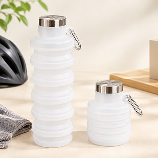 실리콘 접이식 물병 500ml 등산 캠핑 휴대용 물통