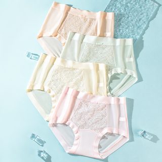 10A 항균 여성 아이스실크 팬티 면 안감 쿨링 고탄력 통기성 미드라이즈 삼