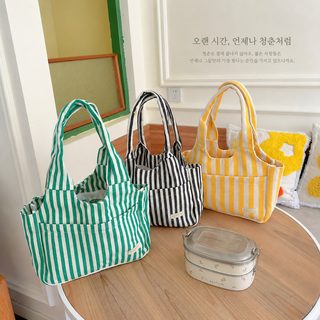 스트라이프 캔버스 가방 여자 ins 문예 조끼 핸드백 봄여름 염색 숄더백 쇼