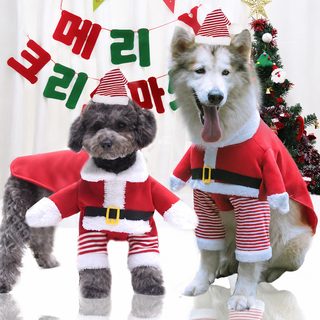 중대 크리스마스 강아지 고양이 옷 강아지 애완동물 용품 가을 겨울 털잡이