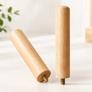 고무나무 원목 가구 다리 240mm 나사형 직선 테이블 소파 수납장 DIY 교체용