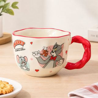 귀여운 캐릭터 도자기 머그컵 380ml 홈카페 커피잔